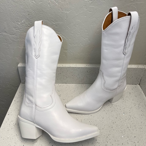 JEFFREY CAMPBELL Floured Western Boot in White Size 7 - Picture 6 of 11